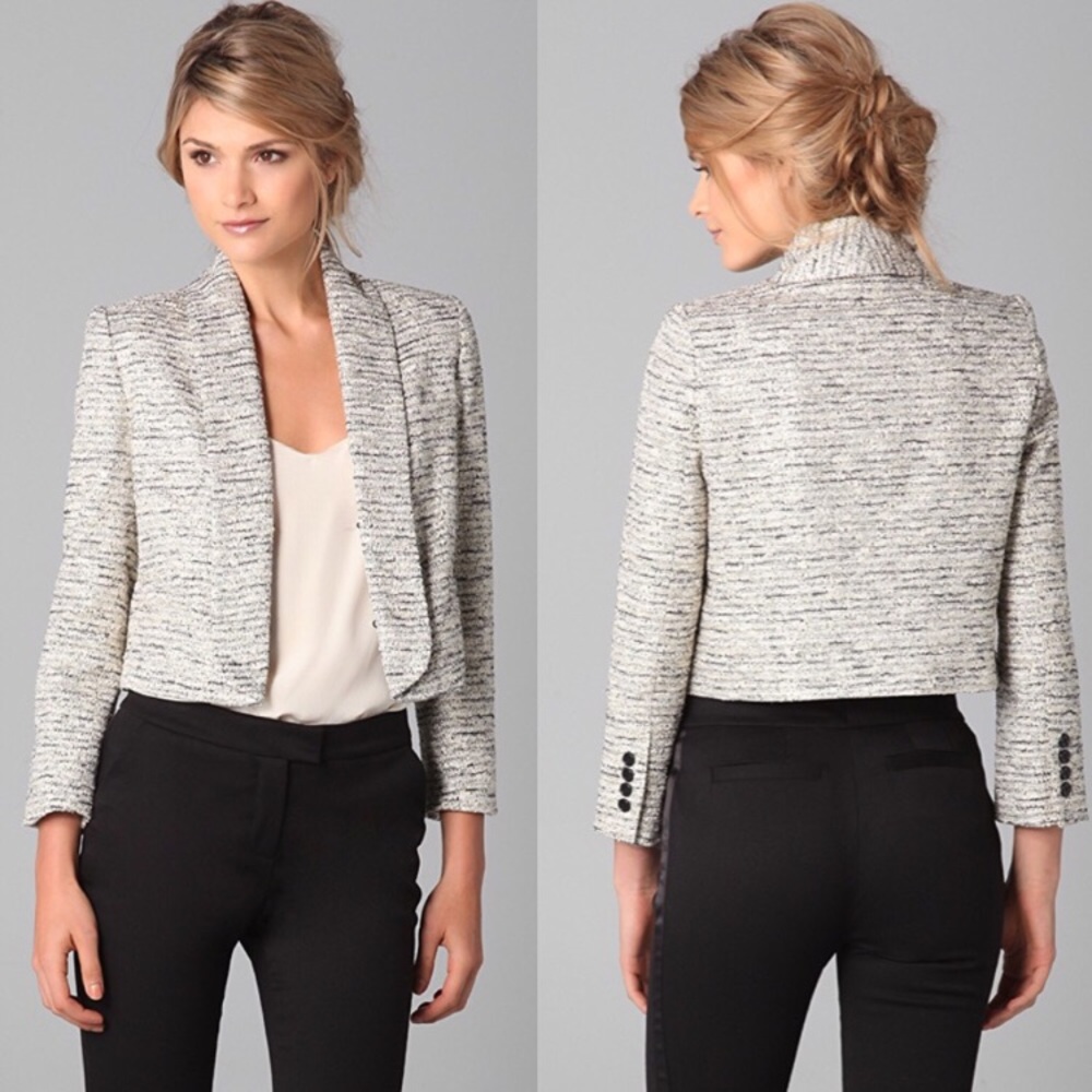 Alice + Olivia Amelia tweed blazer